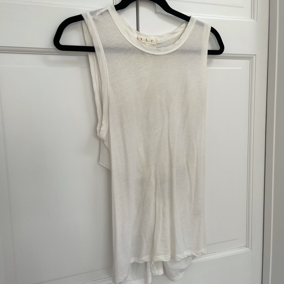 A.L.C Twisted Open Back White Tee - Picture 4 of 10